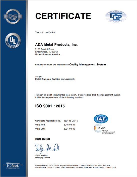 ISO 9001:2008 Certificate